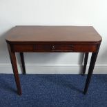 A Georgian mahogany demi-lune Card Table, with fold over top and gateleg action, some damage and