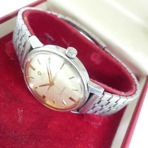 An Omega Seamaster Automatic stainless steel gentleman's Wristwatch, the silvered dial with baton - Image 2 of 6