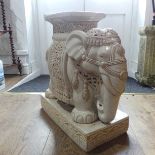 A modern decorative pottery Elephant Jardiniere Stand, H 52cm.