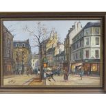 M. Jeffries (20th century), Parisian street scene, oil on canvas, signed, 50.75cm x 76cm, framed.