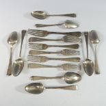 A set of five George III silver Old English pattern Dessert Spoons, by Solomon Hougham, hallmarked