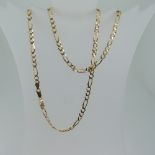 A 9ct gold flat link Chain, 56cm long, approx weight 11.5g.