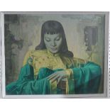 After Vladimir Tretchikoff (1913-2006); coloured retro print 'Lady from Orient', signed in pencil