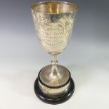 A Victorian silver Trophy Cup, by Henry John Lias, hallmarked London, 1878, of goblet form, with