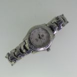 A Tag Heuer lady's Link stainless steel Wristwatch, quartz movement, mother of pearl dial with