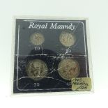 A set of George VI Maundy Money, dated 1945, in perspex presentation case, the case as found.