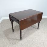 A mahogany drop leaf Pembroke Table, the rectangular top above a single frieze drawer to one side