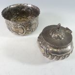 A late Victorian silver Tea Caddy, hallmarked Birmingham, 1899, makers mark worn, of oval form