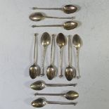 A set of twelve French silver Teaspoons, 11cm long, together with a set of nine French silver