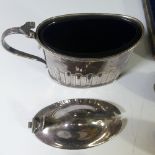 An Edwardian silver Mustard Pot, by William Hutton & Sons Ltd, hallmarked Birmingham 1906, of oval