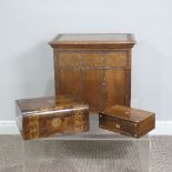 An Anglo-Indian small carved wood Box-Table, W 51cm x D 36cm x H 44cm, together with a Tunbridgeware