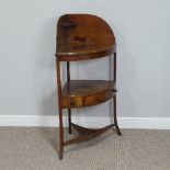 A George III mahogany Corner Washstand, with one drawer and two dummy drawers, W 64cm x D 43cm x H