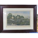 A pair of watercolours, moorland scenes, one indistinctly signed, 10.5cm x 18.5cm, framed,