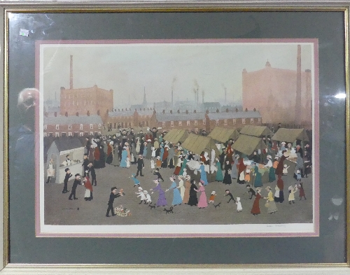 Helen Bradley (1900-1979), Hollinwood Market, print in colours, signed by the artist in pencil, Fine