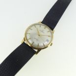 A 9ct gold Gurnett gentleman's Wristwatch, with Swiss 17-jewels movement, the silvered dial with