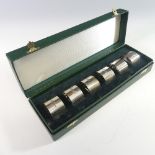 A cased set of six modern silver Napkin Rings, by United Cutlers Ltd., hallmarked Sheffield, 2001,