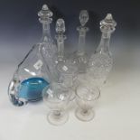 A quantity of glass, some antique including decanters (a lot)