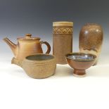 A small quantity of Studio Pottery, to include a Leach style Soup Bowl with impressed mark, a