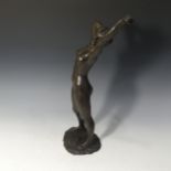 Tom Greenshields (British, 1915-1994), Claire Stretching, cold cast bronze resin figure, from an