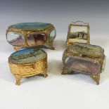 A 19thC Grand Tour bevelled glass and ormolu pictorial Jewellery Casket, depicting Place d'Armes,
