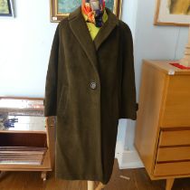 Vintage Fashion Tailoring, circa 1970s; a 'Jon Chepstow, London', dark green wool, possibly Loden,