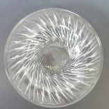 An R. Lalique opalescent glass large shallow Bowl, in the 'Algues' pattern, acid etched R. Lalique