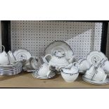 A Royal Doulton 'Old Colony' pattern Tea Service, comprising Teapot, Sugar Bowl, Milk Jug, eleven