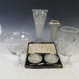 A quantity of Crystal and Cut Glassware, to include a Stuart Crystal Trumpet Vase with square
