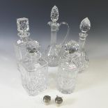 A quantity of cut glass and crystal Decanters, of various sizes, together with a cut crystal