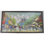 Brasso (20thC), Street scene, oil on canvas, signed lower left, 39cm x 76.5cm