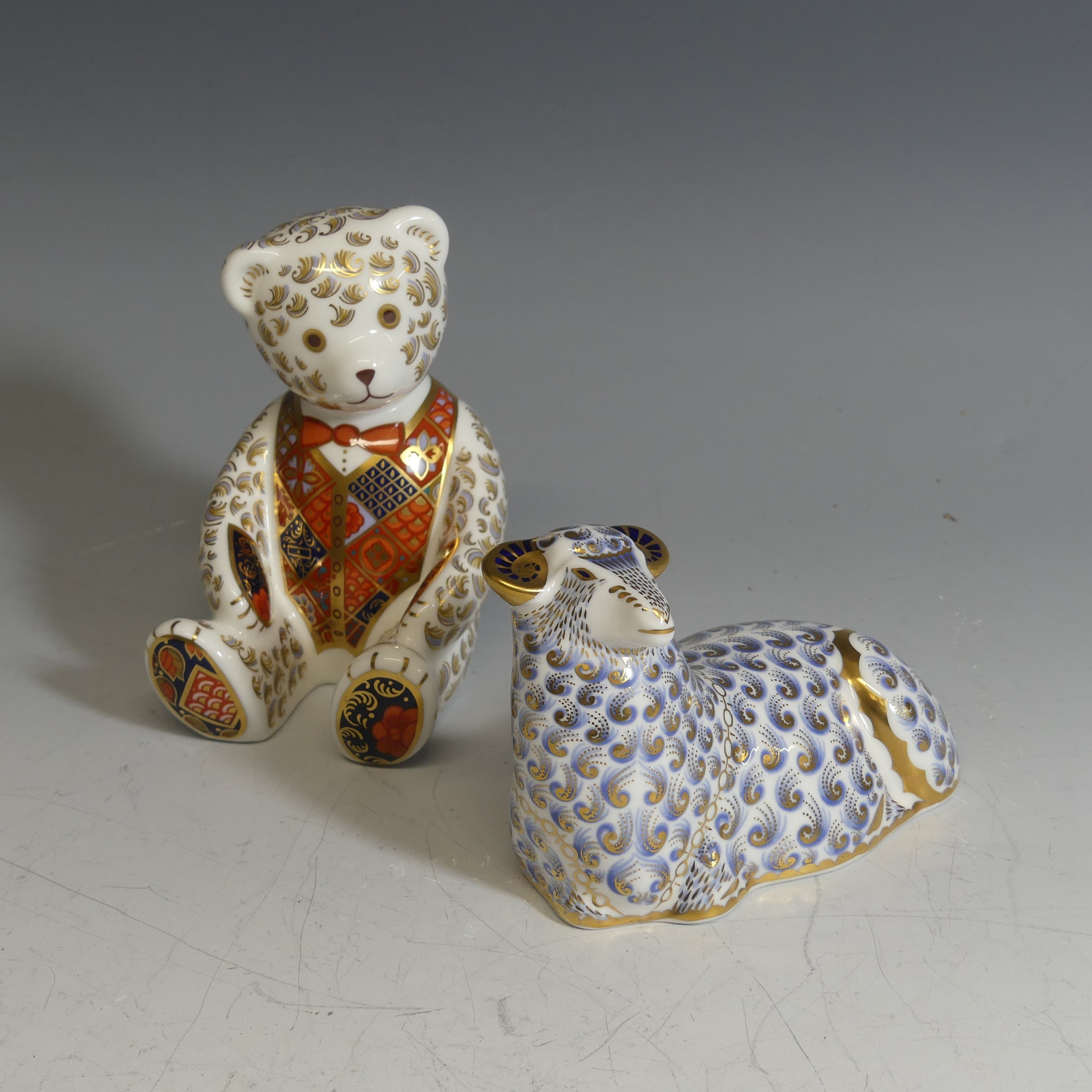 A limited edition Royal Crown Derby teddy Paperweight, designed for Goviers of Sidmouth, edition
