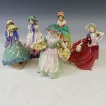 A small quantity of Royal Doulton Ladies, to include A Victorian Lady HN1529, Autumn Breezes HN1934,