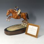 A Royal Worcester limited edition equestrian model of H.R.H. Princess Anne on Doublet, designed by