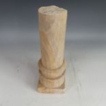 A carved sandstone sculpture 'Small Ancient Pillar' unsigned, W 13cm x D 13cm x H 38cm.