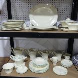 An Alfred Meakin Art Deco 'Marble' pattern Dinner and Tea Service, comprising Teapot and Stand, five