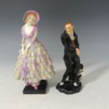 A Royal Doulton figure Priscilla HN1337, designed by Leslie Harradine, issued 1929-38, green printed