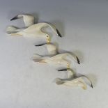 A set of three Beswick graduated Seagull Wall Plaques, model no 658-2 to 658-4, factory marks to