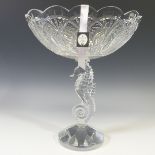 A Waterford cut crystal glass Classic Collection 'Seahorse' Centerpiece, with cut decoration, H