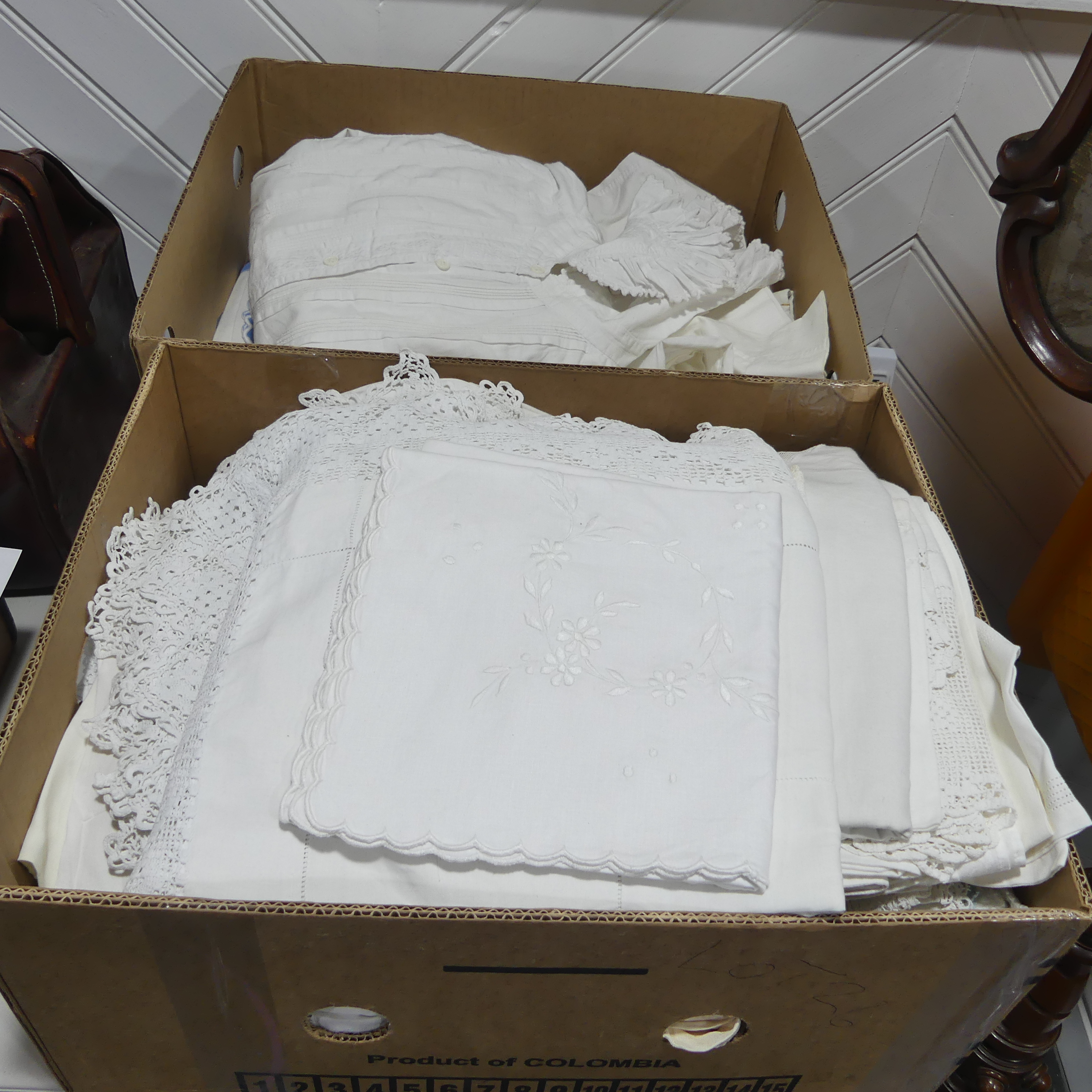 A large quantity of early 20thC Table Linens, including eleven hand embroidered tea-tablecloths