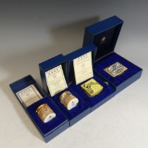 A small quantity limited edition of Halcyon Days enamel Boxes, comprising the 400th anniversary of