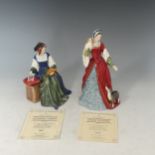 A Royal Doulton limited edition figure of Anne Boleyn, HN3232, 3196/9500, together with Catherine of