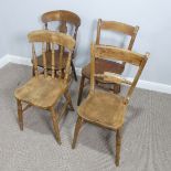 A harlequin set of four country Kitchen Chairs (4)