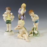 A Royal Worcester figure of Spring, model no 3012, modelled by F.G Doughty, H 23cm, together with