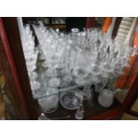 A quantity of Cumbria crystal Glasses, comprising six Sherry Glasses, six Goblets, six Wine Glasses,