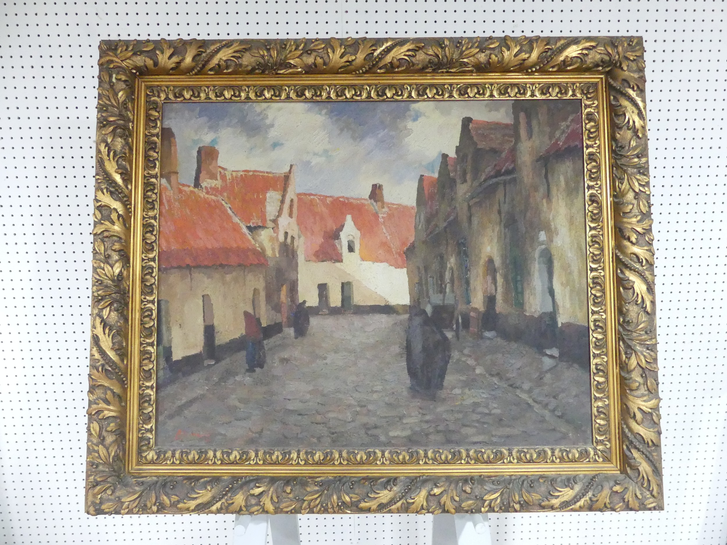 Klemens, Continental Street Scene, oil on canvas, signed, framed, 79cm x 64cm.