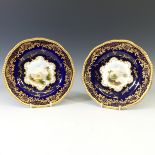 A pair of Coalport bone china topographical Cabinet Plates, Dover Castle and Ellens Isle, each