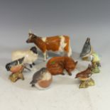 A small quantity of Beswick Animals, to include Recumbent Fox model 1017, Ram, Nuthatch model