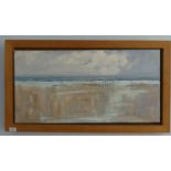 Caroline McMillan Davey (British, 20th/21st century), Seascape, oil on canvas, 40cm x 80cm, framed.