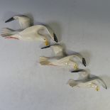 A set of three Beswick graduated Seagull Wall Plaques, model no 658-2 to 658-4, factory marks to