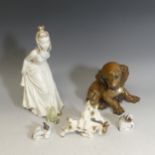 A Rosenthal figural group of the Princess and the Frog, model 1793 , H 27cm, together with a